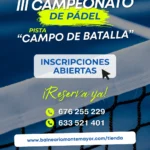 Inscripción III Campeonato de Pádel